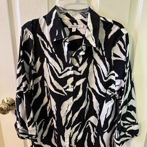 Chico's Monochrome Animal Print Blouse